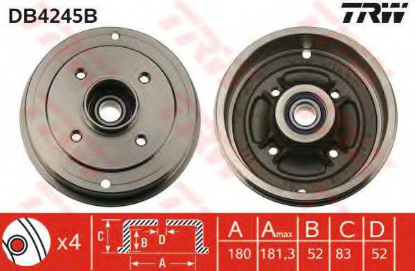 TRW DB4245B Тормозной барабан