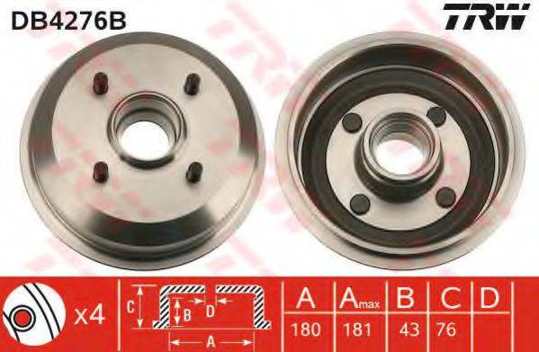 TRW DB4276B Тормозной барабан