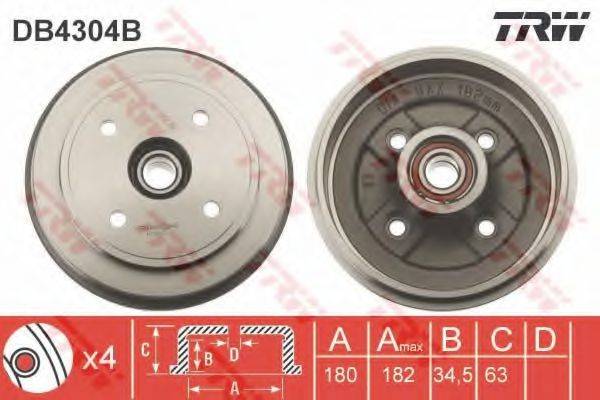 TRW DB4304B Тормозной барабан