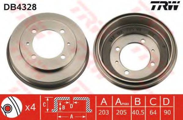 TRW DB4328 Тормозной барабан