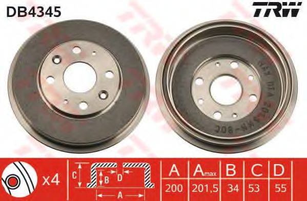 TRW DB4345 Тормозной барабан