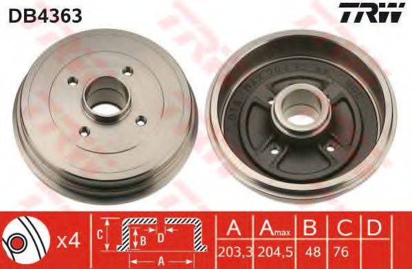 TRW DB4363 Тормозной барабан