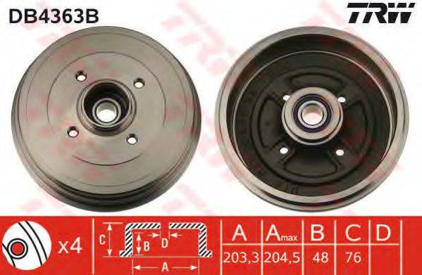 TRW DB4363B Тормозной барабан