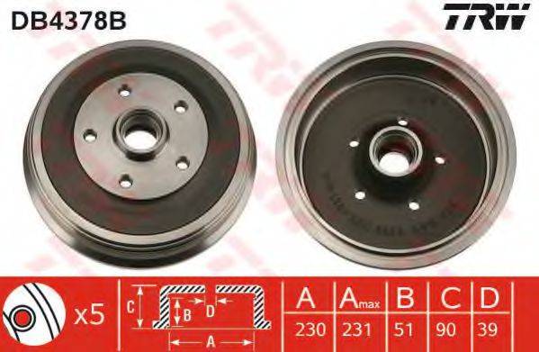 TRW DB4378B Тормозной барабан