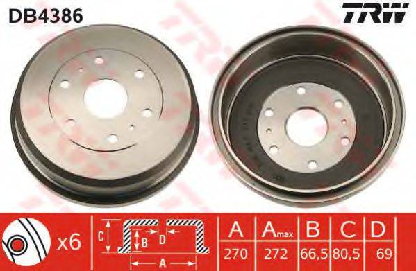 TRW DB4386 Тормозной барабан