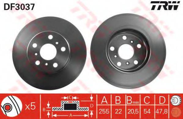 TRW DF3037 Тормозной диск