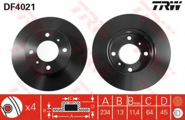 TRW DF4021 Тормозной диск