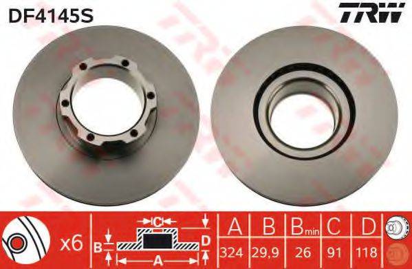 TRW DF4145S Тормозной диск