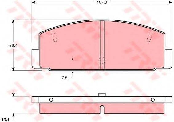 TRW GDB1027 Комплект тормозных колодок, дисковый тормоз