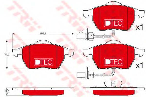 TRW GDB1307DTE Комплект тормозных колодок, дисковый тормоз