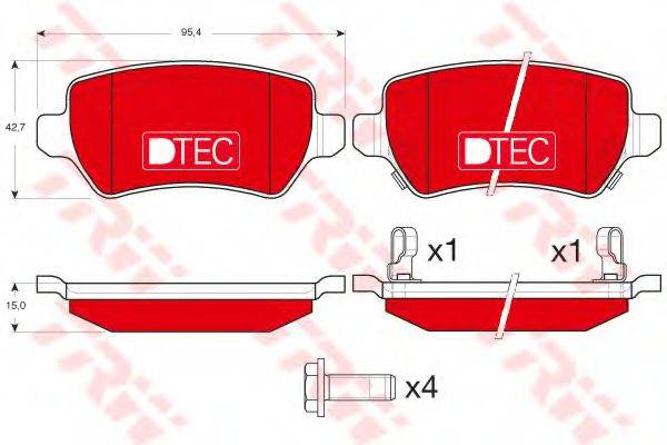 TRW GDB1515DTE Комплект тормозных колодок, дисковый тормоз