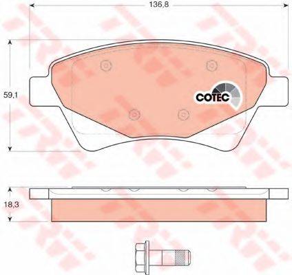 TRW GDB1597 Комплект тормозных колодок, дисковый тормоз