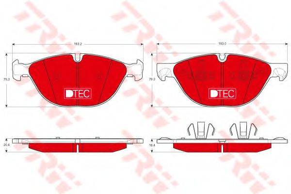 TRW GDB1728DTE Комплект тормозных колодок, дисковый тормоз