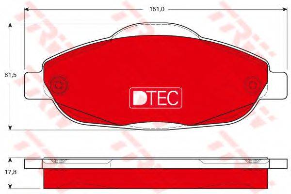 TRW GDB1761DTE Комплект тормозных колодок, дисковый тормоз