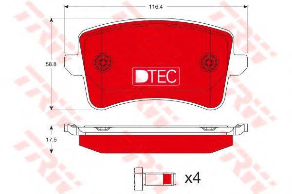 TRW GDB1765DTE Комплект тормозных колодок, дисковый тормоз