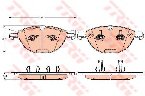 TRW GDB2026 Комплект тормозных колодок, дисковый тормоз