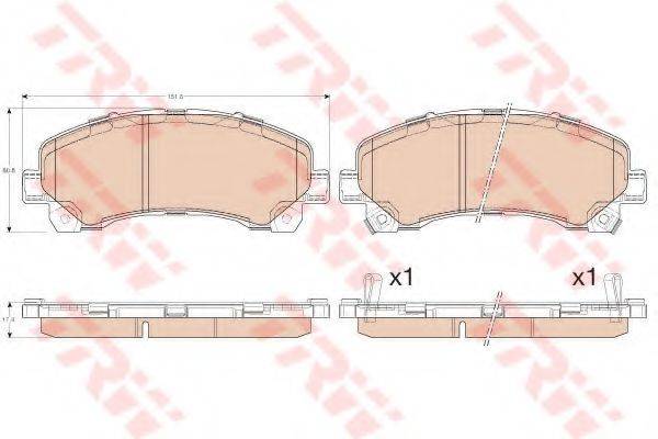 TRW GDB3545 Комплект тормозных колодок, дисковый тормоз