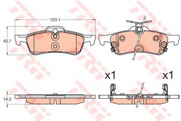 TRW GDB3588 Комплект тормозных колодок, дисковый тормоз