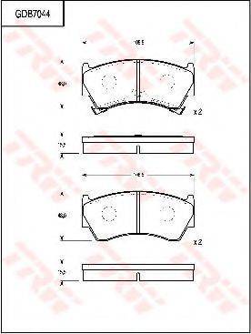 TRW GDB7044 Комплект тормозных колодок, дисковый тормоз