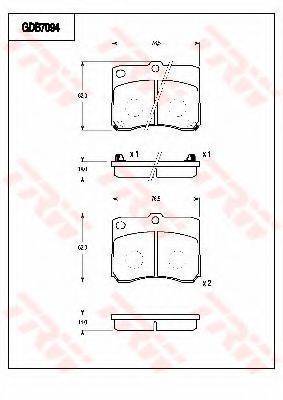 TRW GDB7094 Комплект тормозных колодок, дисковый тормоз