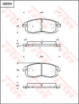 TRW GDB7214 Комплект тормозных колодок, дисковый тормоз