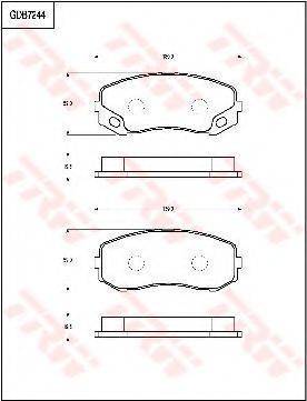 TRW GDB7244 Комплект тормозных колодок, дисковый тормоз