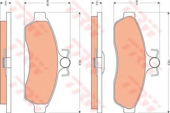 TRW GDB7514 Комплект тормозных колодок, дисковый тормоз