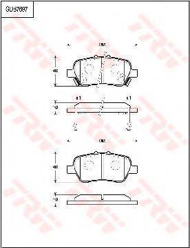 TRW GDB7697 Комплект тормозных колодок, дисковый тормоз