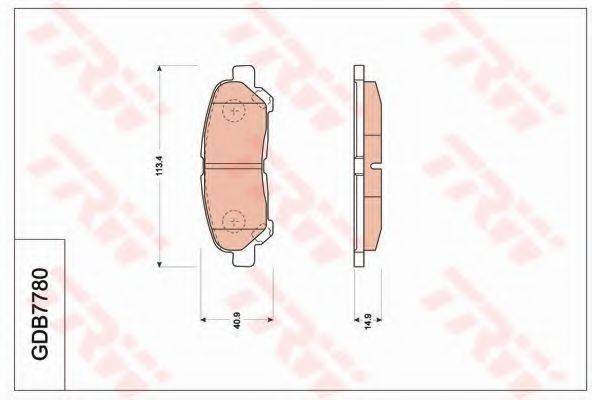 TRW GDB7780 Комплект тормозных колодок, дисковый тормоз