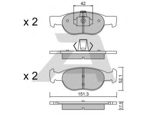 AISIN BPFI1002 Комплект тормозных колодок, дисковый тормоз
