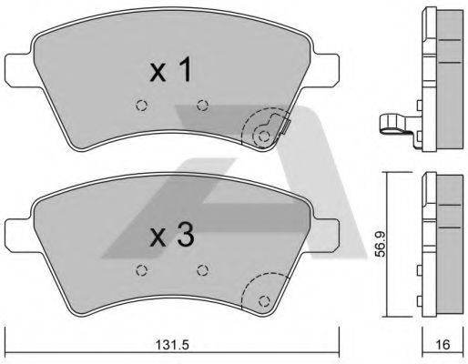 AISIN BPFI1020 Комплект тормозных колодок, дисковый тормоз