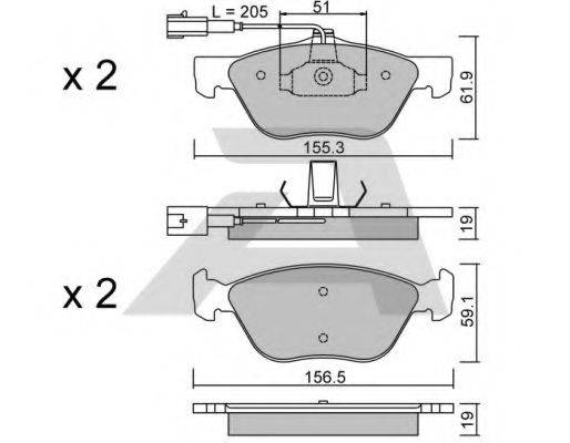AISIN BPFI1036 Комплект тормозных колодок, дисковый тормоз