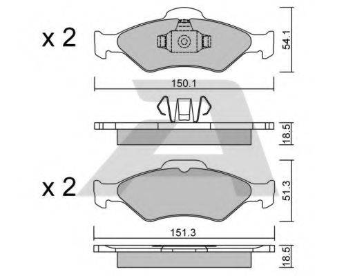 AISIN BPFO1012 Комплект тормозных колодок, дисковый тормоз