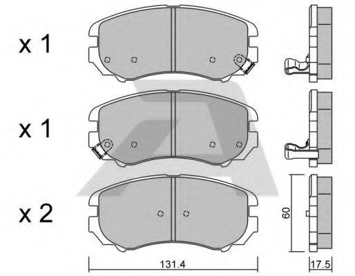 AISIN BPHY1001 Комплект тормозных колодок, дисковый тормоз