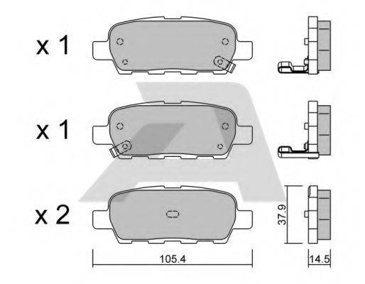 AISIN BPNI2001 Комплект тормозных колодок, дисковый тормоз