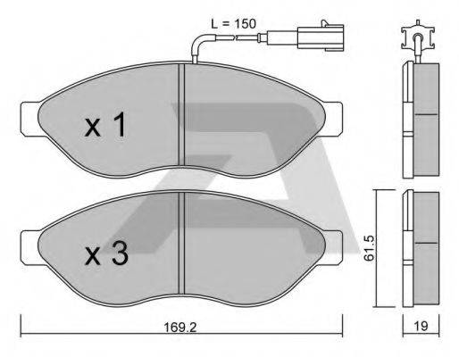 AISIN BPPE1002 Комплект тормозных колодок, дисковый тормоз