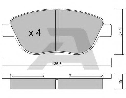 AISIN BPPE1004 Комплект тормозных колодок, дисковый тормоз