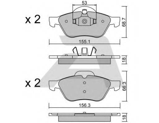 AISIN BPRE1010 Комплект тормозных колодок, дисковый тормоз