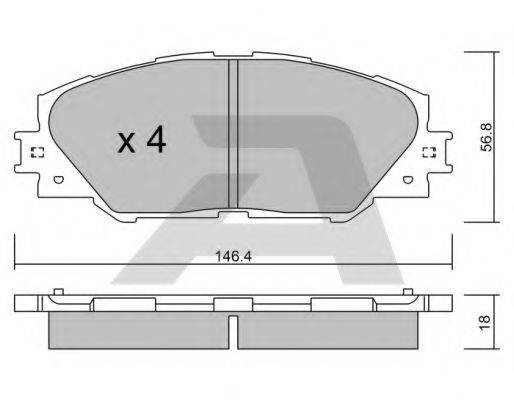 AISIN BPTO1011 Комплект тормозных колодок, дисковый тормоз