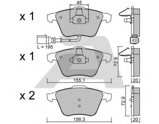 AISIN BPVW1011 Комплект тормозных колодок, дисковый тормоз