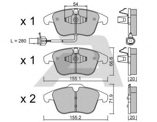 AISIN BPVW1021 Комплект тормозных колодок, дисковый тормоз