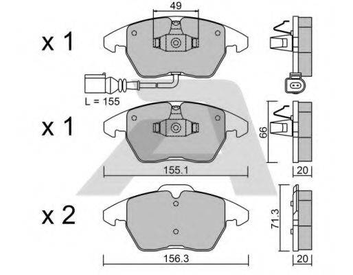 AISIN BPVW1022 Комплект тормозных колодок, дисковый тормоз