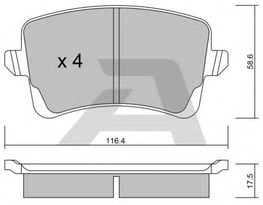 AISIN BPVW2009 Комплект тормозных колодок, дисковый тормоз