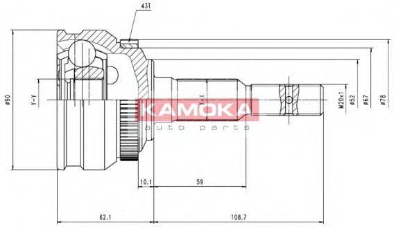 KAMOKA 6254 Шарнирный комплект, приводной вал