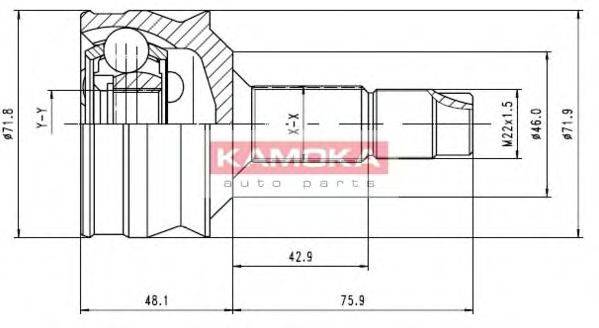 KAMOKA 6258 Шарнирный комплект, приводной вал
