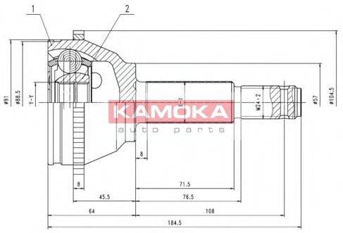 KAMOKA 6281 Шарнирный комплект, приводной вал