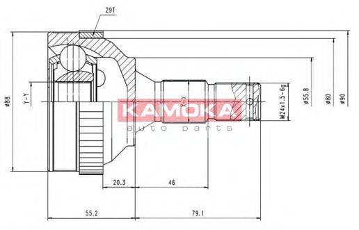KAMOKA 6484 Шарнирный комплект, приводной вал