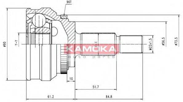 KAMOKA 6566 Шарнирный комплект, приводной вал