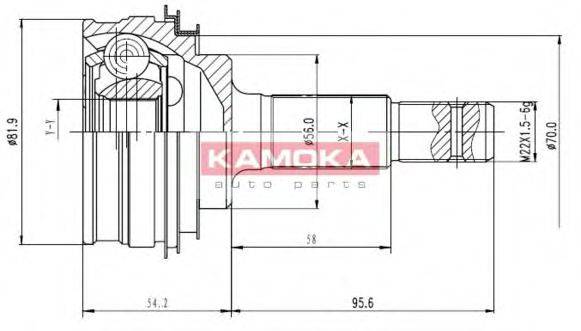 KAMOKA 6592 Шарнирный комплект, приводной вал