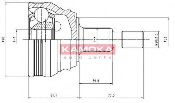 KAMOKA 6680 Шарнирный комплект, приводной вал